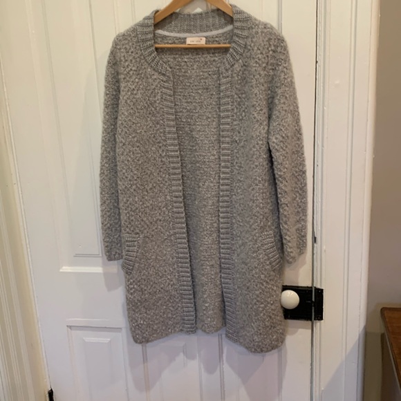 Silver grey full length cardigan - Picture 1 of 6